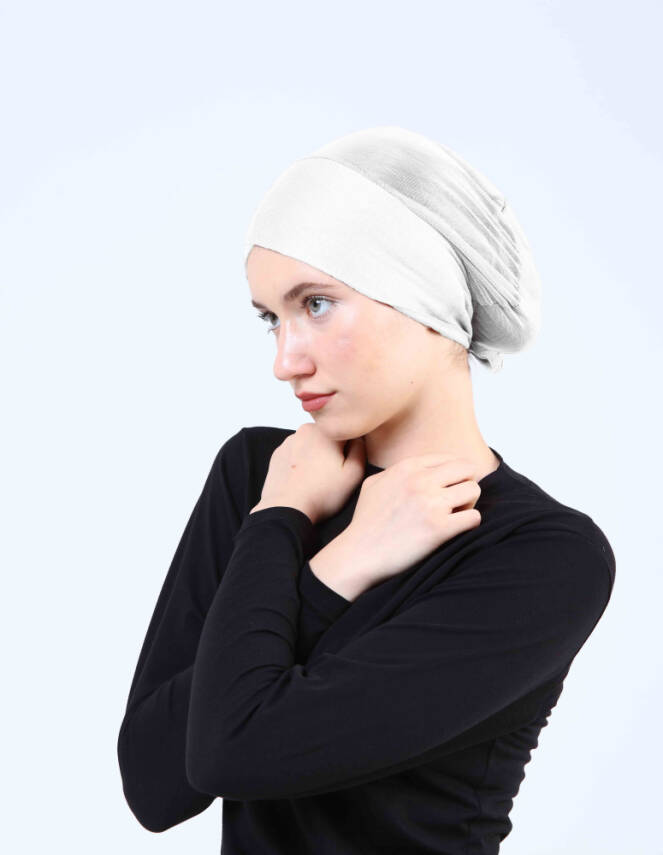 Hava Alan Tesettür Tüllü Çapraz Bone - 11