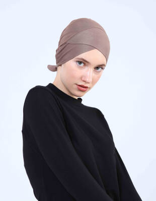 Hava Alan Tesettür Tüllü Çapraz Bone - 20