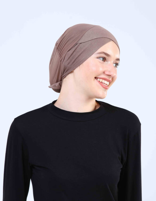 Hava Alan Tesettür Tüllü Çapraz Bone - 21