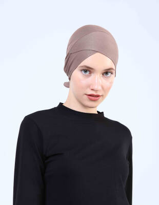 Hava Alan Tesettür Tüllü Çapraz Bone - 22