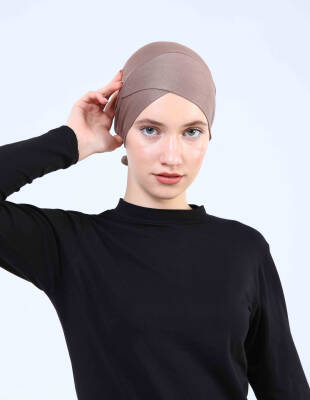 Hava Alan Tesettür Tüllü Çapraz Bone - 23