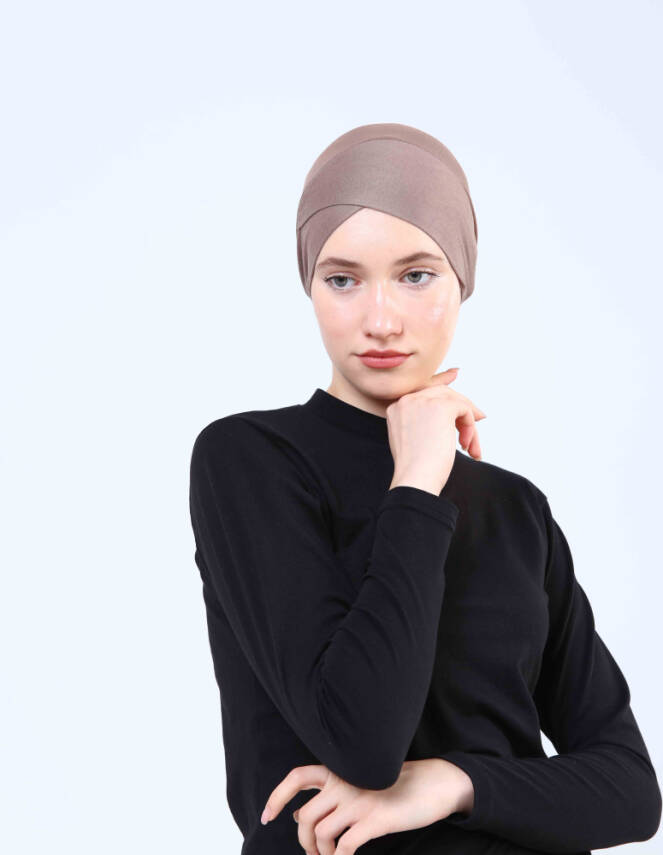 Hava Alan Tesettür Tüllü Çapraz Bone - 24