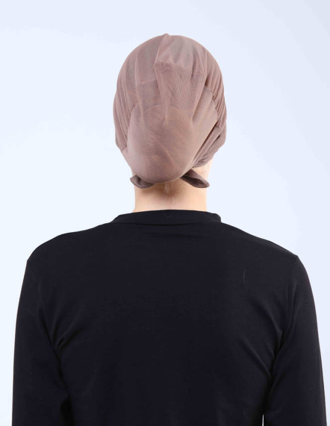 Hava Alan Tesettür Tüllü Çapraz Bone - 27