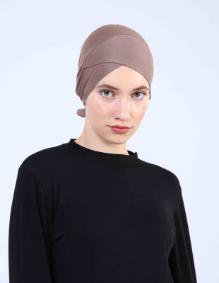 Hava Alan Tesettür Tüllü Çapraz Bone - 28