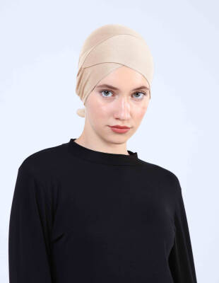 Hava Alan Tesettür Tüllü Çapraz Bone - 34