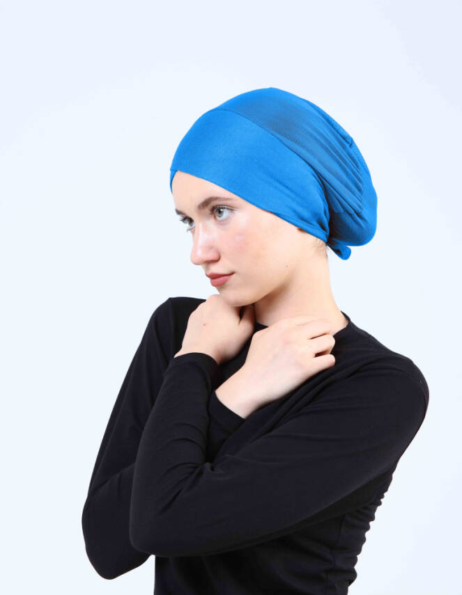 Hava Alan Tesettür Tüllü Çapraz Bone - 41