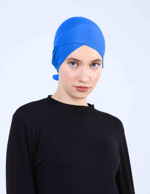 Hava Alan Tesettür Tüllü Çapraz Bone - 43