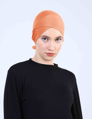 Hava Alan Tesettür Tüllü Çapraz Bone - 46