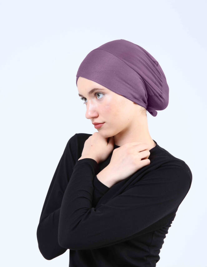 Hava Alan Tesettür Tüllü Çapraz Bone - 47