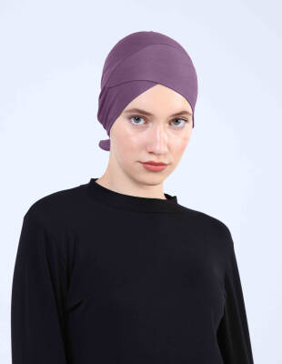 Hava Alan Tesettür Tüllü Çapraz Bone - 49