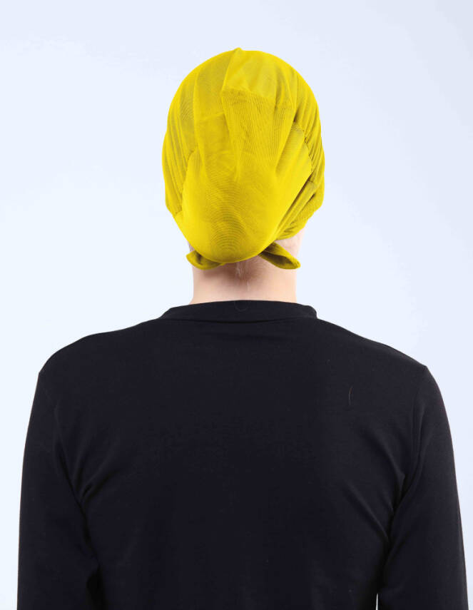 Hava Alan Tesettür Tüllü Çapraz Bone - 51