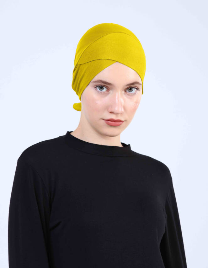 Hava Alan Tesettür Tüllü Çapraz Bone - 52