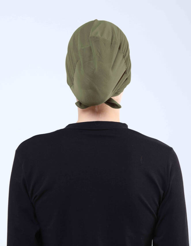 Hava Alan Tesettür Tüllü Çapraz Bone - 56