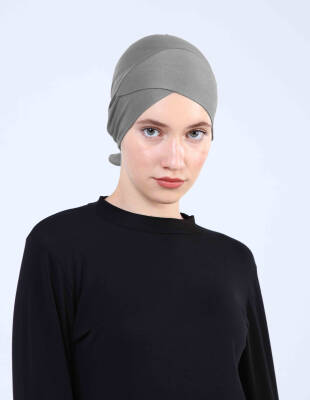 Hava Alan Tesettür Tüllü Çapraz Bone - 60