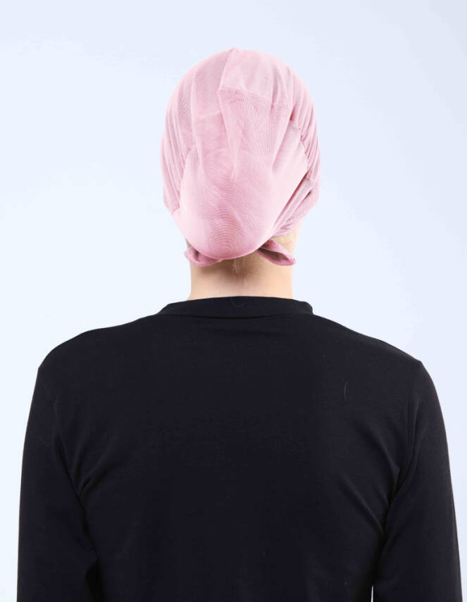 Hava Alan Tesettür Tüllü Çapraz Bone - 65