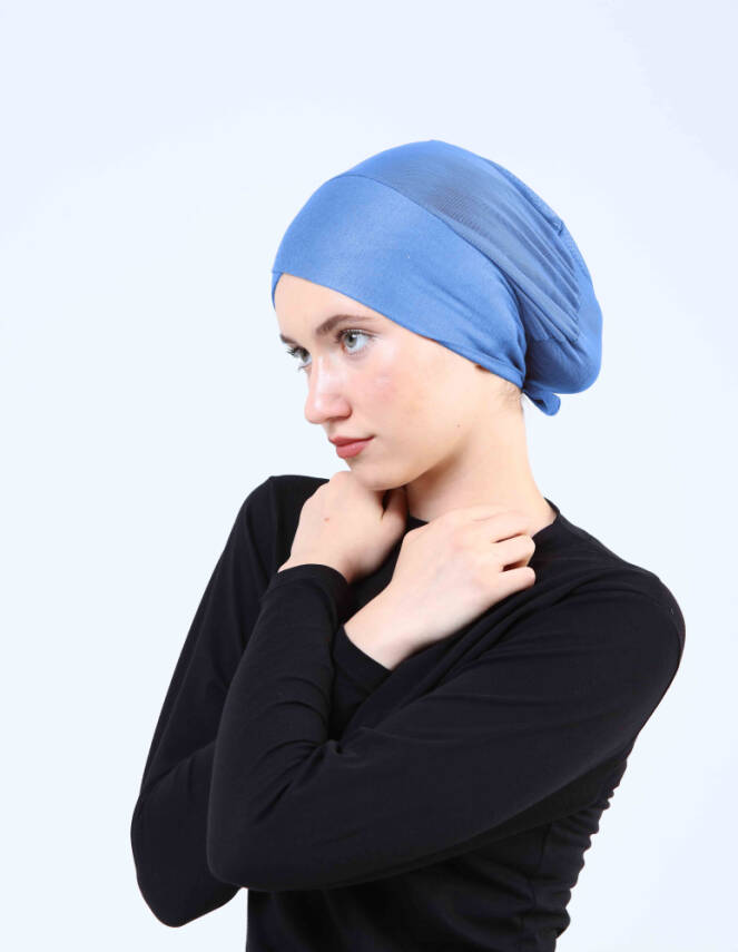 Hava Alan Tesettür Tüllü Çapraz Bone - 67