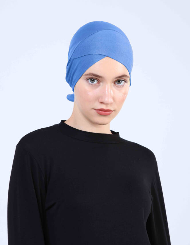 Hava Alan Tesettür Tüllü Çapraz Bone - 69