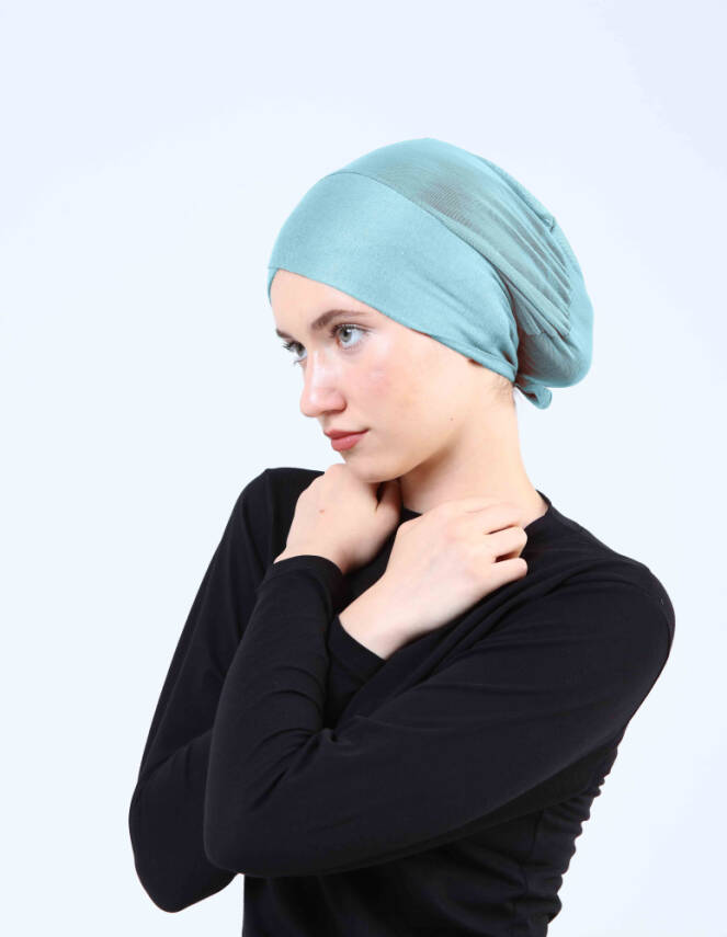 Hava Alan Tesettür Tüllü Çapraz Bone - 73