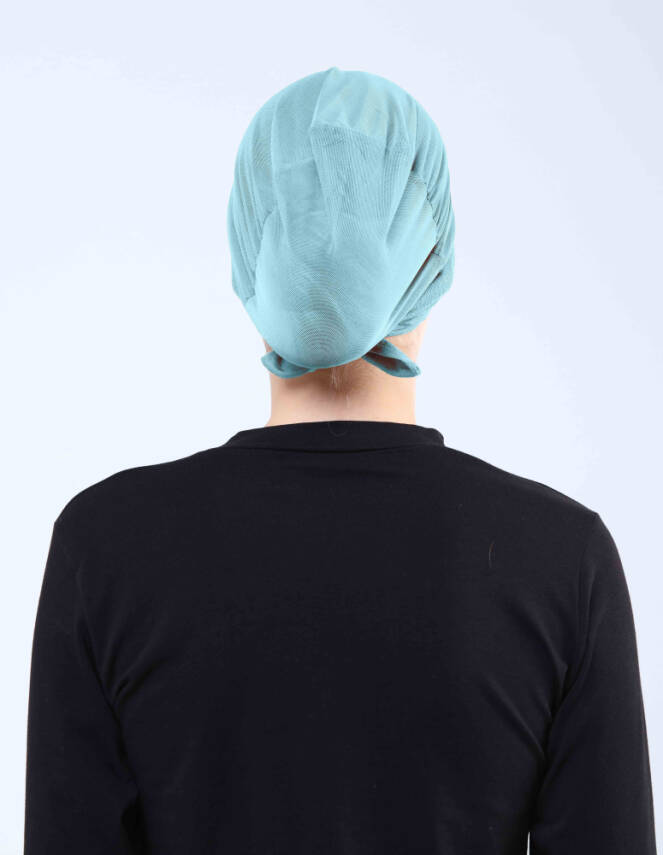 Hava Alan Tesettür Tüllü Çapraz Bone - 74