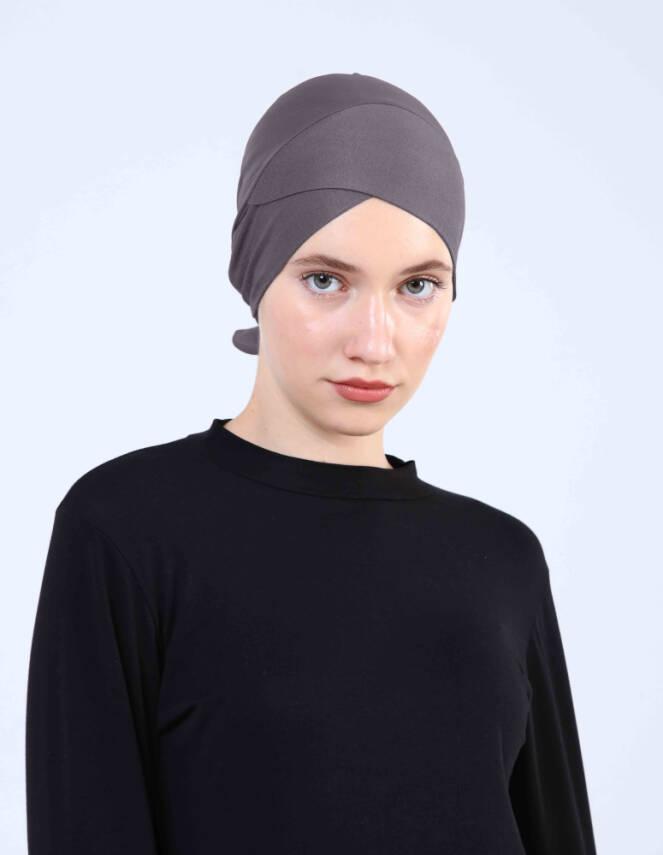 Hava Alan Tesettür Tüllü Çapraz Bone - 78