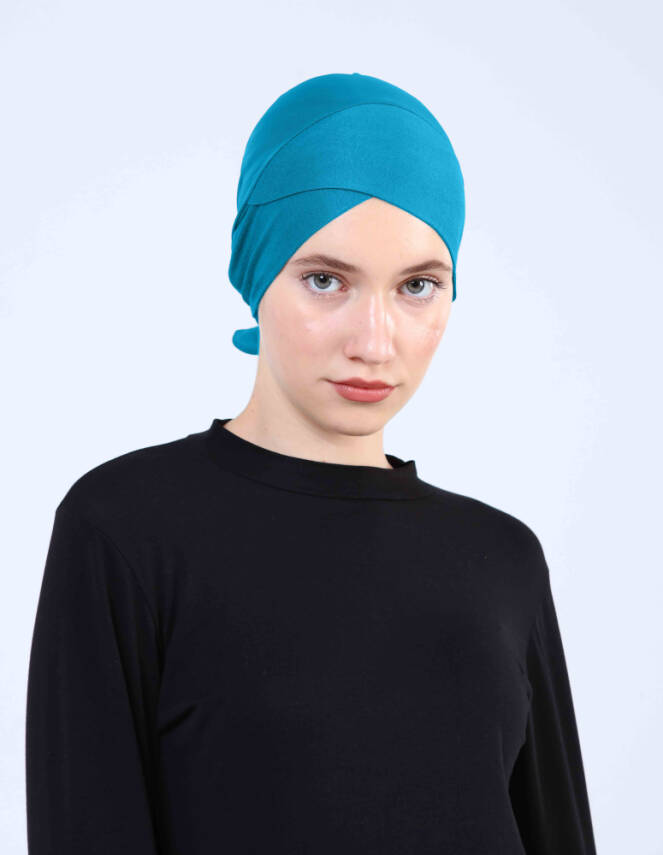 Hava Alan Tesettür Tüllü Çapraz Bone - 84