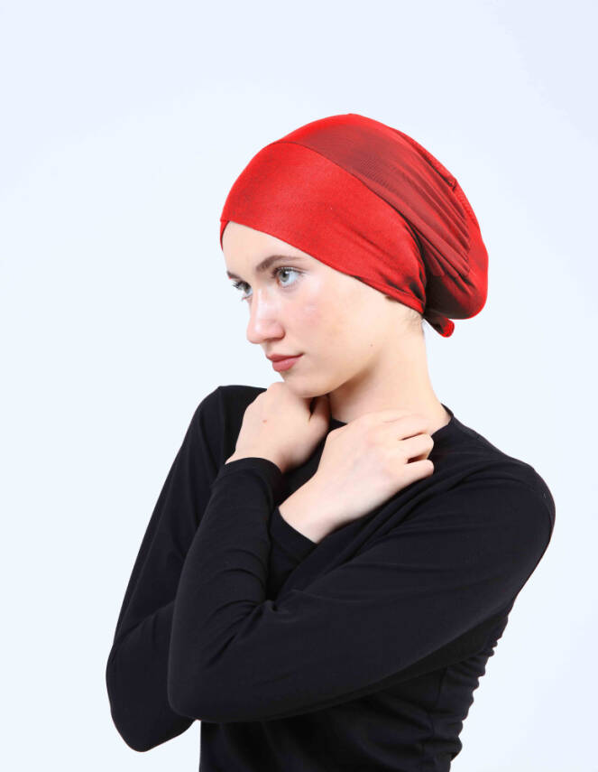 Hava Alan Tesettür Tüllü Çapraz Bone - 85