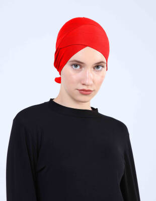 Hava Alan Tesettür Tüllü Çapraz Bone - 87