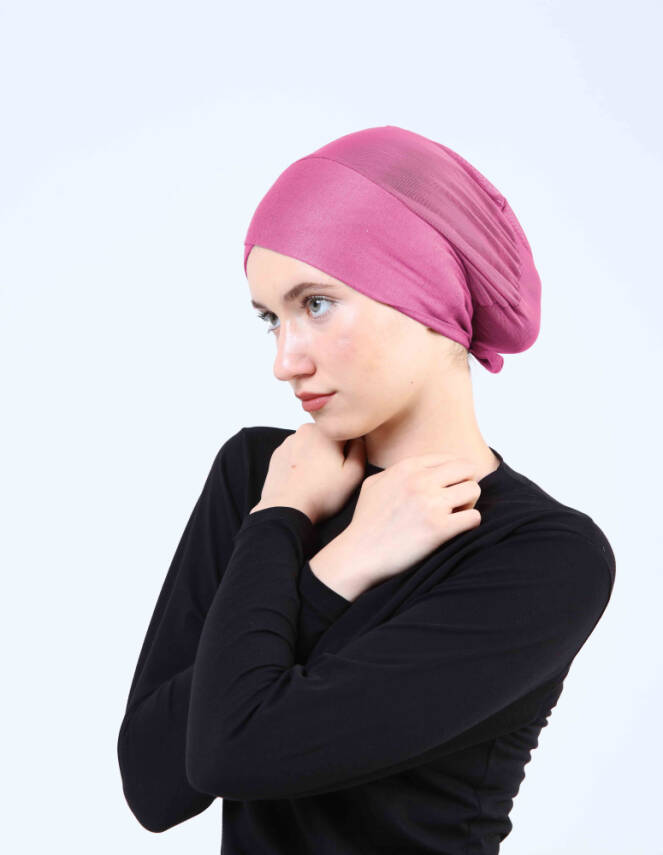 Hava Alan Tesettür Tüllü Çapraz Bone - 91