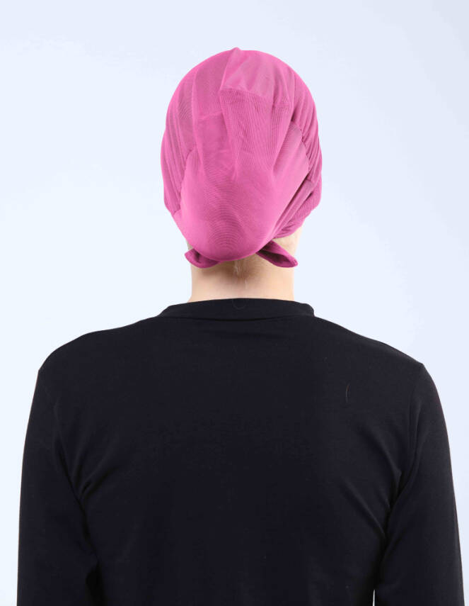 Hava Alan Tesettür Tüllü Çapraz Bone - 92