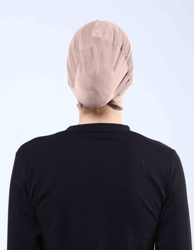 Hava Alan Tesettür Tüllü Çapraz Bone - 95