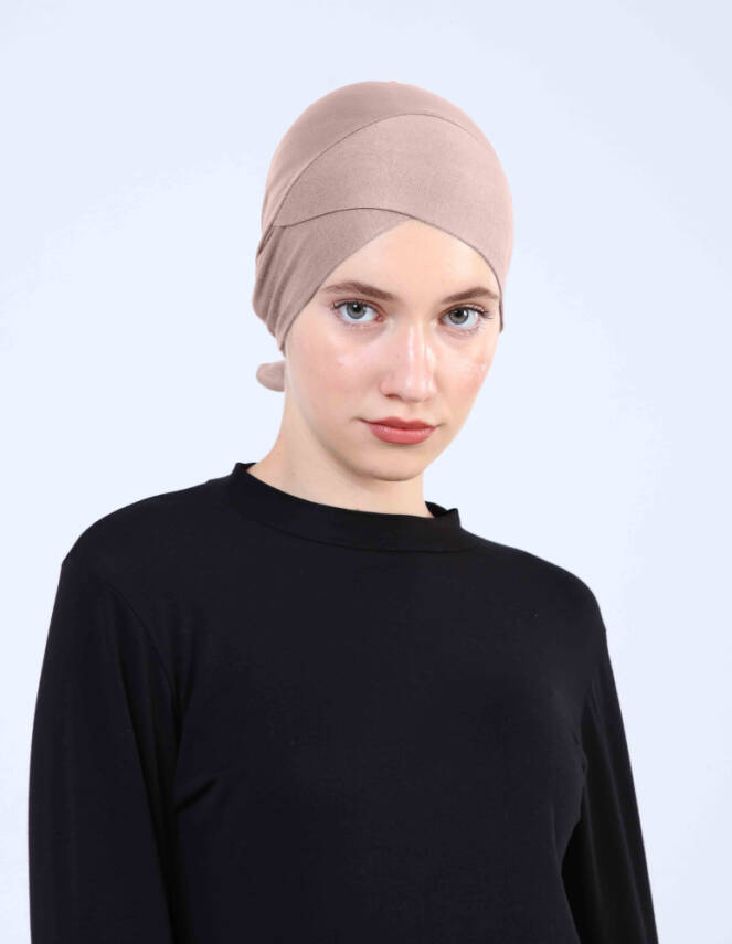 Hava Alan Tesettür Tüllü Çapraz Bone - 96