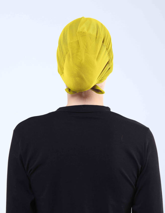 Hava Alan Tesettür Tüllü Çapraz Bone - 98