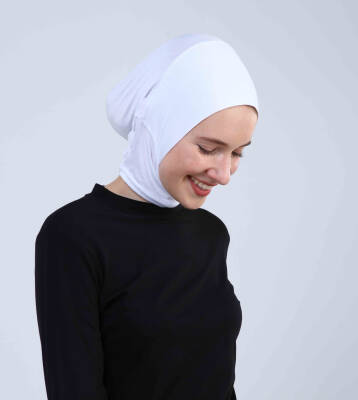 Hazır Tesettür Bone Yarım Boyunluklu - Ecardin