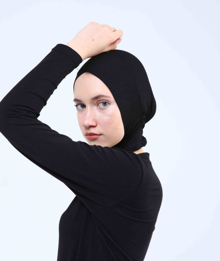 Hazır Tesettür Çapraz Bone Yarım Boyunluklu - 7