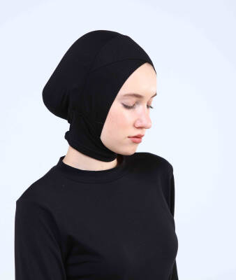 Hazır Tesettür Çapraz Bone Yarım Boyunluklu - 8