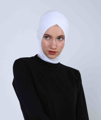 Hazır Tesettür Çapraz Bone Yarım Boyunluklu - 12