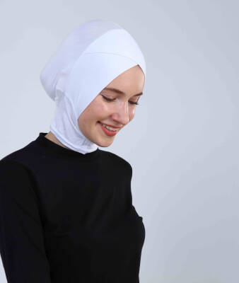 Hazır Tesettür Çapraz Bone Yarım Boyunluklu - 13