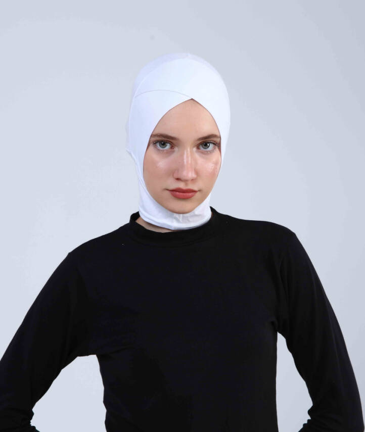 Hazır Tesettür Çapraz Bone Yarım Boyunluklu - 14
