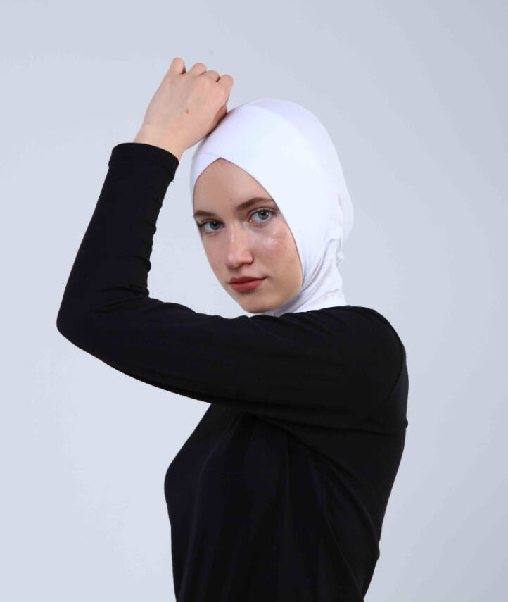 Hazır Tesettür Çapraz Bone Yarım Boyunluklu - 16