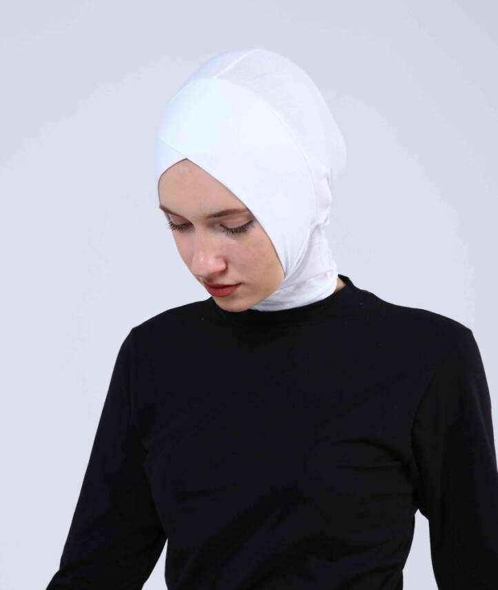 Hazır Tesettür Çapraz Bone Yarım Boyunluklu - 17