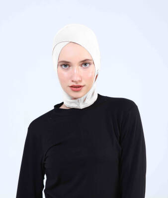 Hazır Tesettür Çapraz Bone Yarım Boyunluklu - 28