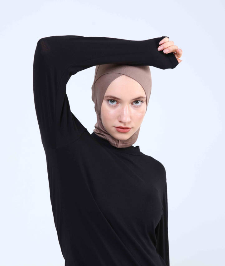 Hazır Tesettür Çapraz Bone Yarım Boyunluklu - 30