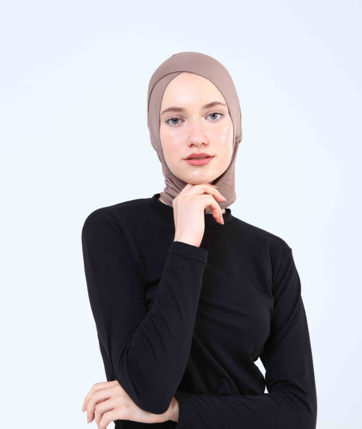 Hazır Tesettür Çapraz Bone Yarım Boyunluklu - 34