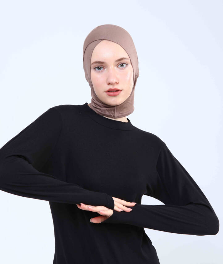 Hazır Tesettür Çapraz Bone Yarım Boyunluklu - 39