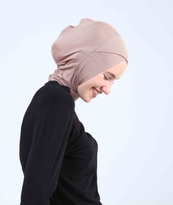 Hazır Tesettür Çapraz Bone Yarım Boyunluklu - 43
