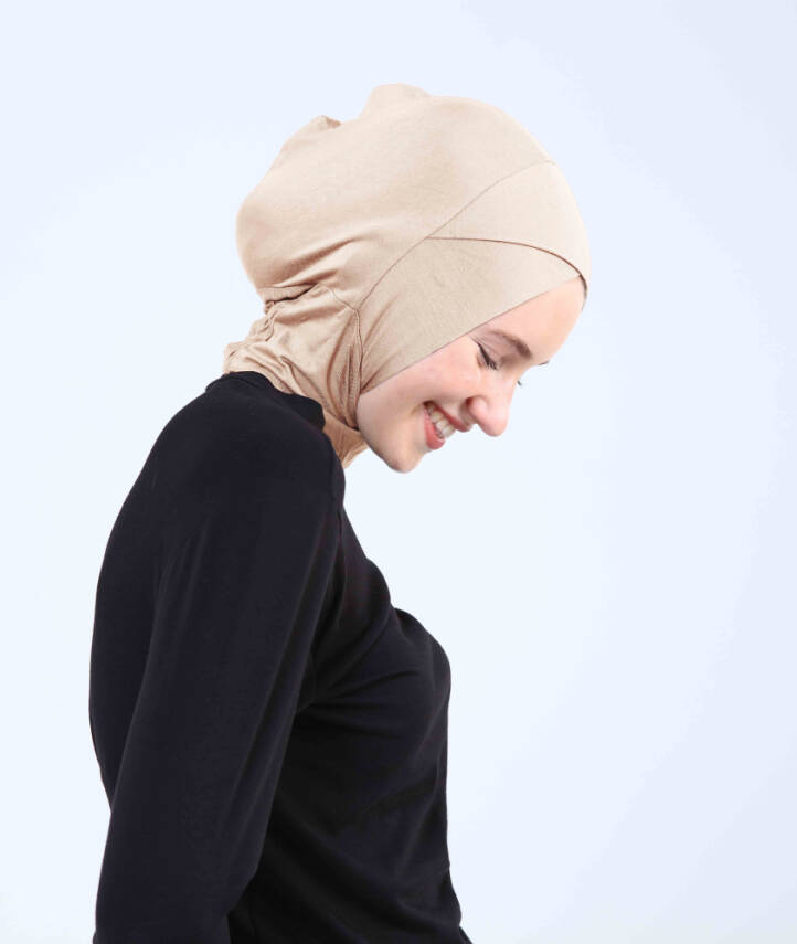 Hazır Tesettür Çapraz Bone Yarım Boyunluklu - 47