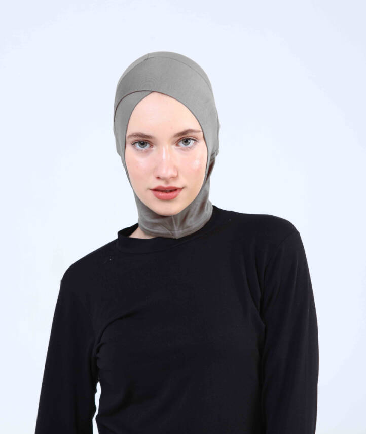 Hazır Tesettür Çapraz Bone Yarım Boyunluklu - 58