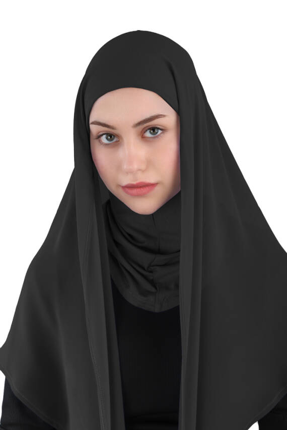 Hijablı Şifon Oval Hazır Eşarp - 2