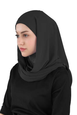 Hijablı Şifon Oval Hazır Eşarp - 3