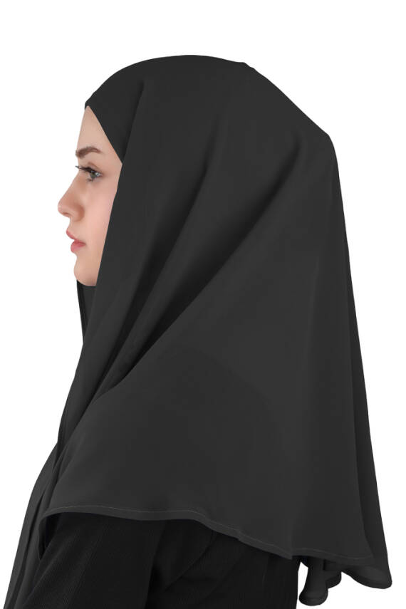 Hijablı Şifon Oval Hazır Eşarp - 5
